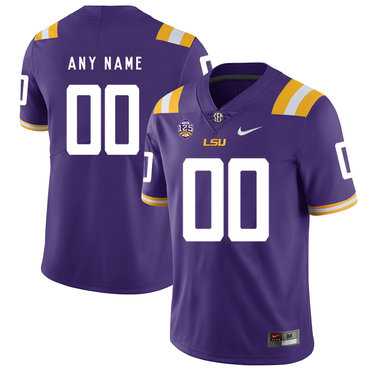 Men%27s LSU Tigers Purple Customized Nike College Football Jersey